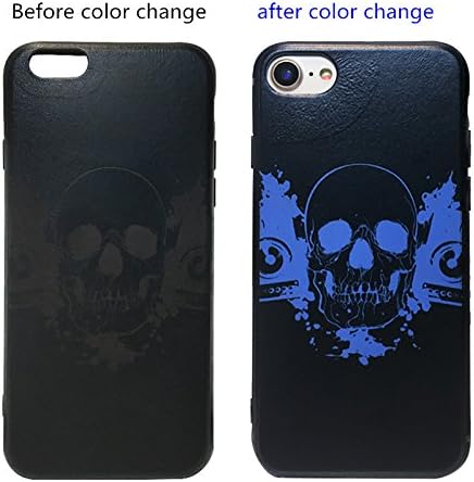 Thermal Sensor Iphone Case TPU cover color changing black unique skull design for iphone7 plus (5.5Inch)