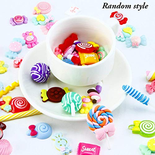 60 Pcs Slime Charms Set - Resin Decorations With Tulips, Trees & Balloons For Crafts