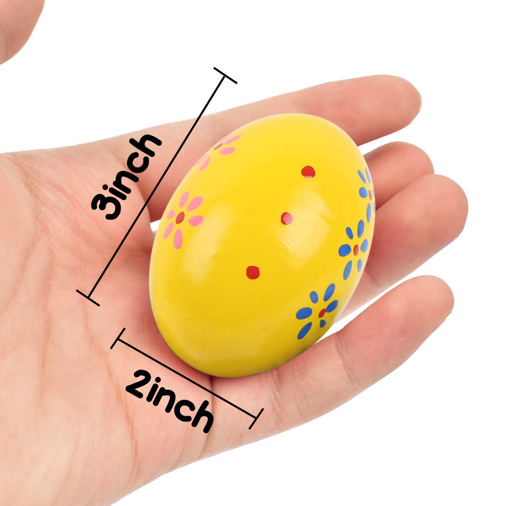 DomeStar Wooden Percussion, 6PCS Musical Egg Wooden Egg Shakers