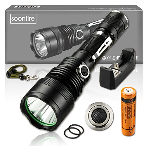Soonfire V06 Tactical FlashlightCree XML2 U2 LED,1053 Lumens with An Effective Range of 290