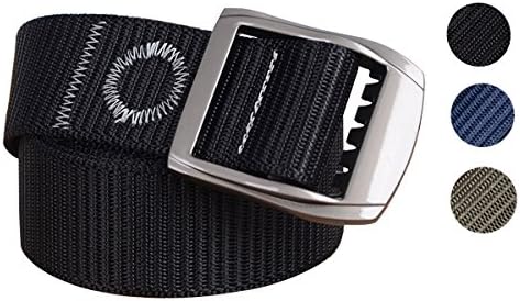 Nylon Belt, MiWoo 1.5 Inch Men's Nylon Web Casual Tactical Army Buckle Belt-Black 53 inch(Gift Package)