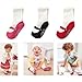 3 Pair LOCOMO Baby Girl Ballet Shoe Print Anti Slip Skid Socks Age 1-3 FBA034pc3