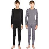 ViCherub Thermal Underwear for Kids Fleece Lined, Boys Long Johns Cold Weather, Base Layers Thermals Set Boy for Skiing