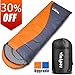 Viniper Sleeping Bag, Comfort, Waterproof and Lightweight Envelope Sleeping Bag with Compression Sack Perfect for 4 Season Traveling, Camping, Hiking, Outdoor Fit Kid Women Men (Orange + Gray)