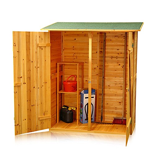 Melko Gerätehaus XXL Geräteschrank Geräteschuppen Gartenschrank, aus Holz, braun, 162 x 140 x 75 cm – Bild 5