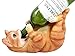 Atlantic Collectibles Feline Orange Tabby Kitty Cat Wine Bottle Holder Caddy Figurine