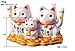 Solar Lucky Cat with Waving Arm, Japanese Maneki Neko Decorative Figurine, Office Home Car FengShui Decor Statue Ornament Sculpture Toy or Gift for Attract Wealth Business Luck Money