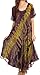 Sakkas Ria Tie Dye Embroidered Cap Sleeve Wide Neck Caftan Dress/Beach Cover Up