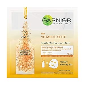 Garnier Skin Naturals, Fresh Mix Vitamin C, Face Serum Sheet Mask (Orange, 33 g)