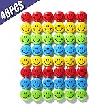 Refrigenrator Magnets/Whiteboard Magnets, Smile Magnets, Calendar Sign, Diameter 0.79 Inches, 48pcs/Tub Display-Assorted Colors
