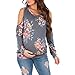 Mother Bee Women's Cold Shoulder Maternity Tunic Top by Rags and Couture ,Indigo,Medium