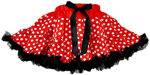 GoForDance Polka Dots Theme Costumes w/Lace Bow &amp; Ruffle Trim Tutu (Large Age 5 &amp; Up, Red-Black)