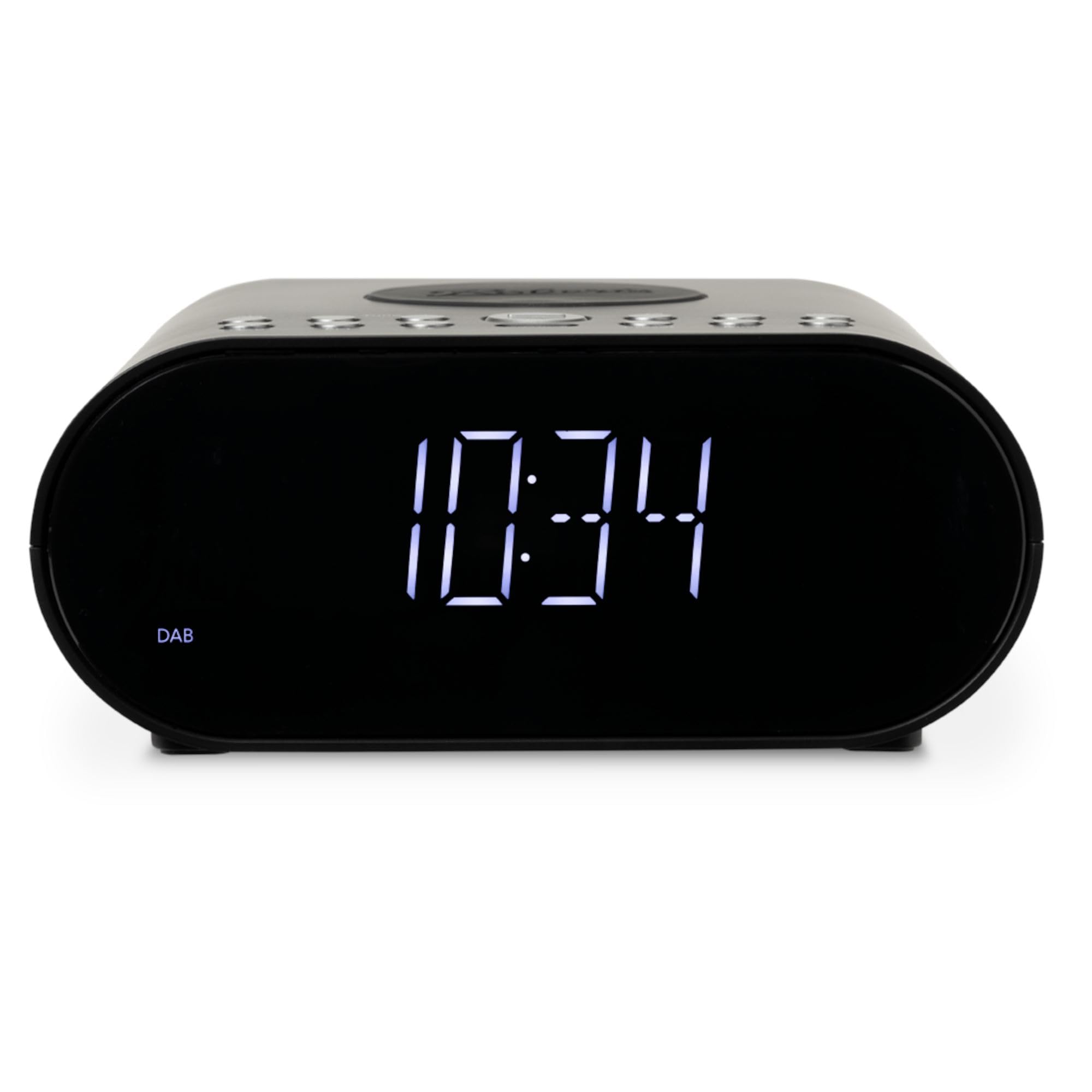 Roberts ORTUSCHARGED-BLK DAB Alarm Clock Radio with Wireless Smartphone Charging - Black