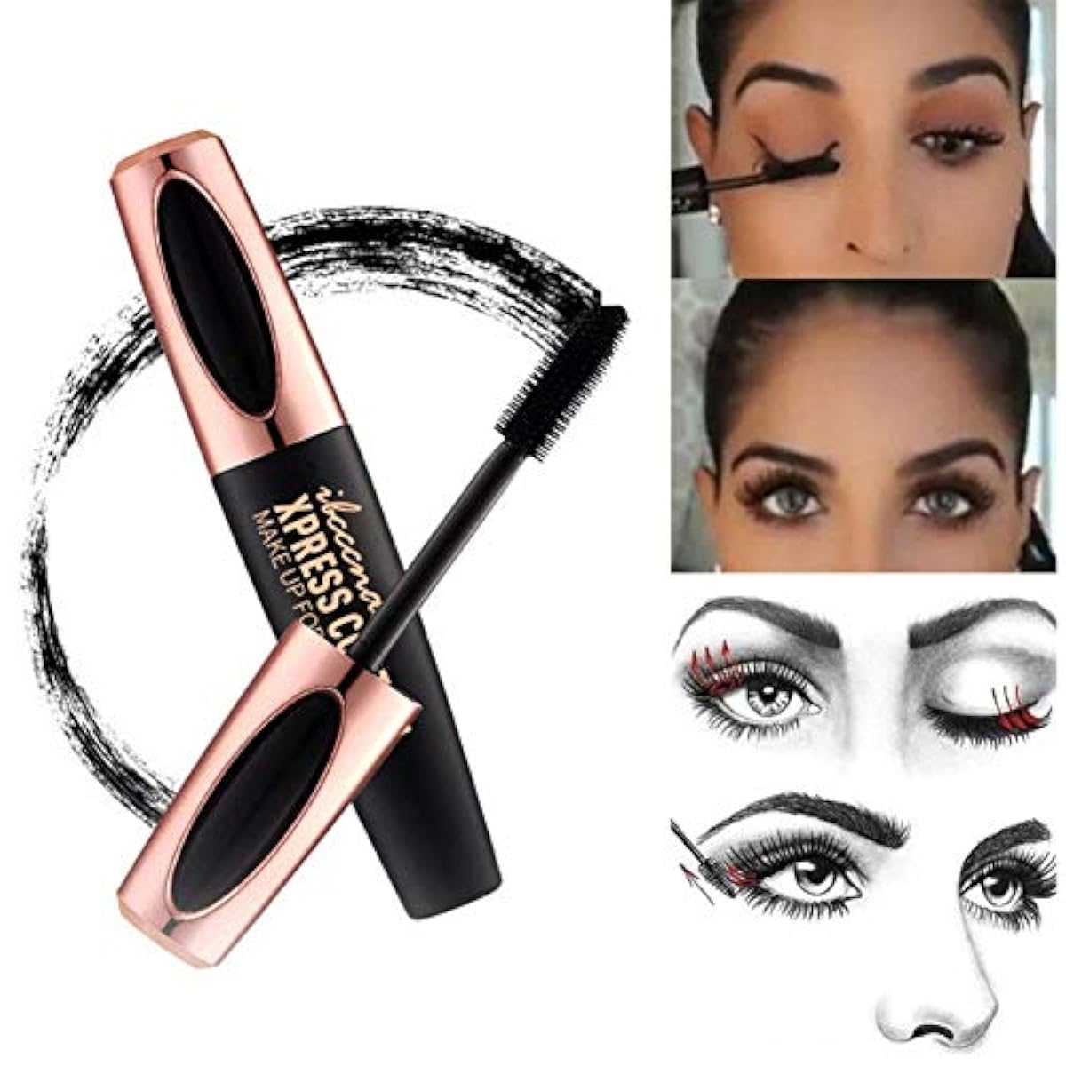 New 4D Fiber Lash Mascara,Heavy Full Figure Membrane Force Eyelash to