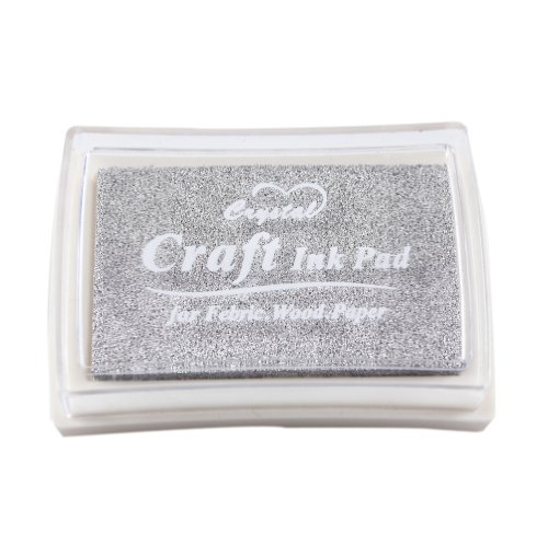 YPSelected Craft Ink Pad Inkpad for Paper Wood Fabric 15 Colors Available for Rubber Stamps (Silver)