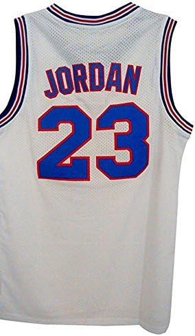 2017 Black Friday Hot Sale No.23 Space Movie Jersey Mens Basketball Jersey Include Free Themed Wristbands Gift White Size L