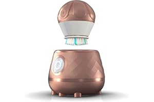 TAO Clean Ona Diamond Orbital Facial Brush and Cleansing Station, Electric Face Cleansing Brush with Ergonomic Handle, Dual Speed Settings, Rose Gold