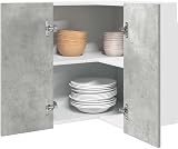 vidaXL Hanging Corner Cabinet - Engineered Wood - Concrete Grey 57x57x60 cm view 8