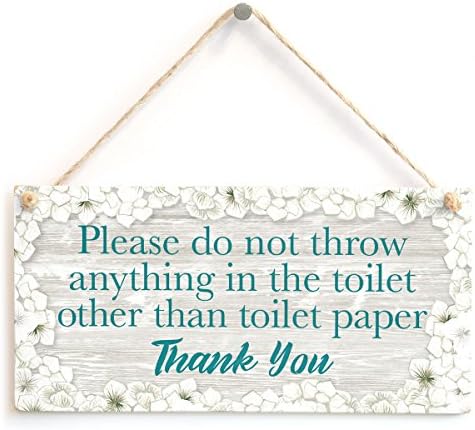 Please do not throw anything in the toilet other than toilet paper Thank You - Septic Tank Notice Small Toilet Plaque For W.C