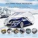 TABIGER Car Cover, 6-Layer Breathable UV Protection Waterproof/Windproof/Snowproof/Scratch Resistant Universal Fit Full Car Covers for Sedan Wagon All Weather Use (191