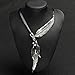 Fanala Women Bronze Rope Chain Feather Pendant Choker Chunky Statement Necklace