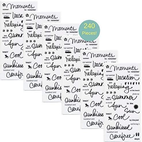 Cute Summer Vacation Stickers | Clear Summer Stickers for Scrapbooking and Laptop - 240 Pieces!