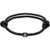 yipima Initial Bracelets for Women Men Handmade 3mm Black Nylon Rope Cube Letters Charm Bracelet Friendship Minimalist Matching Couples Jewelry