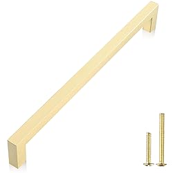 QOGRISUN 2-Pack Solid Brass Cabinet Pulls, Gold