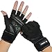 isnowood Weight Lifting Gloves - Padded Anti-Slip Silica Gel Grip, Gym Gloves for Powerlifting, Training, Exercise (Men & Women) with Free Portable Bag (L(Fits 8-8.5 Inches))