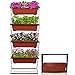 4- FT Freestanding Elevated Garden Planter- 4 Raised Terracotta Plastic Planters – Vertical For Indoor/ Outdoor- Deck, Patio, Balcony, 50 x 20 x 8 inches, Powder Coated Steel Green Frame. No Toolsthumb 3