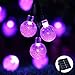 Icicle Halloween Solar String Lights, 20ft 30 LED Outdoor Globe Crystal Ball Lights DIY Lighting for Home, Patio, Lawn, Garden,Christmas Halloween Decorations (Purple)