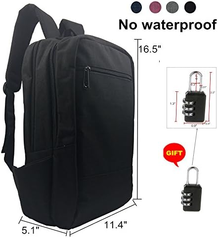 Theft proof Backpack Sunohyesla 15inch school backpack large capacity(Black)