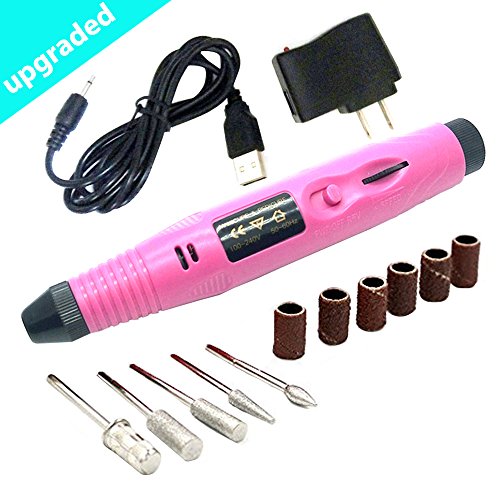 Pinkiou USB Electronic Nail Drill Set Mini Nail Polish Machine for Nail Art Portable Salon Nail File Buffer Home Use Pinkiou USB Electronic Nail Drill Set Mini Nail Polish Machine for Nail Art Portable Salon Nail File Buffer Home Use