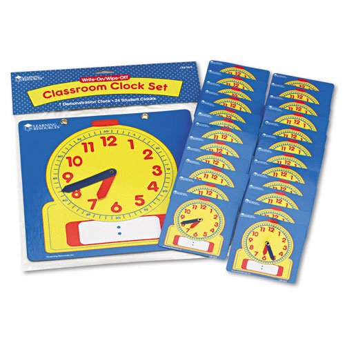 Learning Resources Write & Wipe Clocks Classroom Set