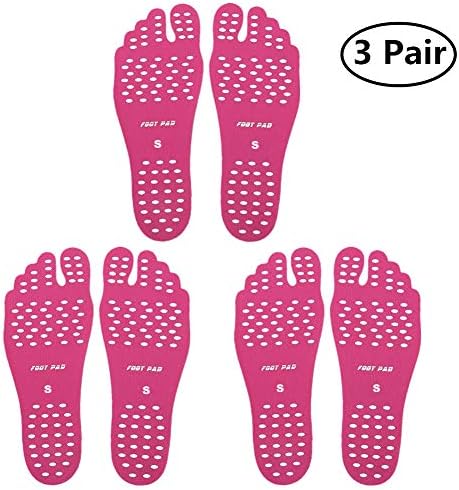 SEALEN Beach Foot Pads for Barefoot, Invisible Shoes Stick on Soles, Men Women Kids Foot Stick-on Water Socks with Anti-Slip for Beach Exercise Yoga 3 Pairs