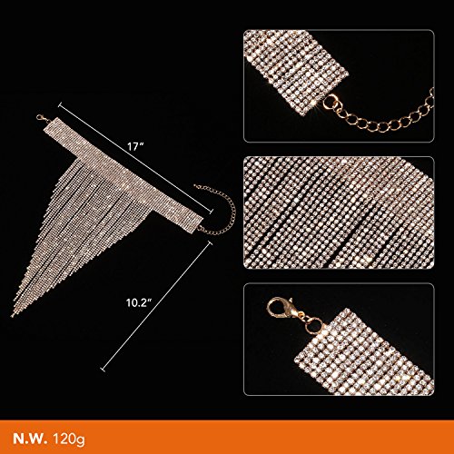 Holylove 2 Colors Tassel Collar Statement Necklace for Women Novelty Fashion Jewelry 1 Set with Gift Box (Gold-23)