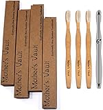 Mother’s Vault Bamboo Toothbrushes | Child Size Bamboo Toothbrush - 6 Inch Handle & 1 Inch Head | Natural Kids Toothbrush | Biodegradable & Eco Friendly | Medium/Soft BPA-Free Nylon Bristles