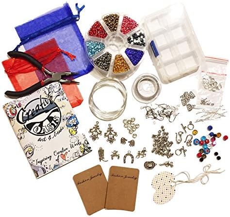 Creative Oasis Complete Jewelry Making Kit and Supplies. Starter to Intermediate Beading Set for teens and adults. Glass Seed Beads, Charms, Findings, Containers, Tools &amp; Memory Wire. (Rodeo Queen)