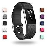 POY Replacement Bands Compatible for Fitbit Charge 2, Classic Edition Adjustable Sport Wristbands, Small Black