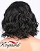 K’ryssma Black Short Bob Lace Front Wigs for Women Natural Looking Glueless Half Hand Tied Short Wavy Synthetic Wig Replacement Full Hair Wigs 12 inches