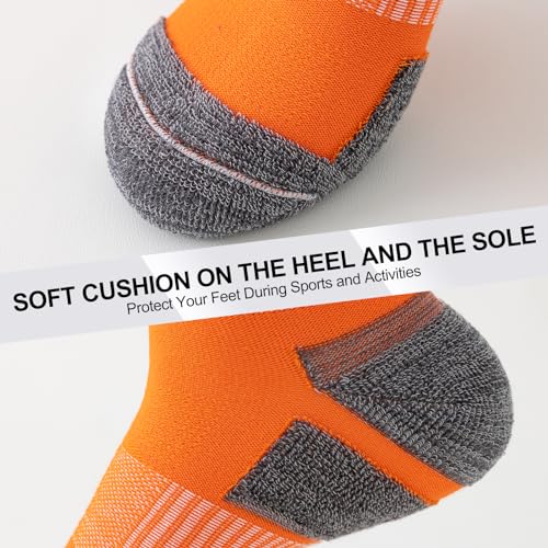 SockWaddles Trainer Socks for Men, 6 Pairs Cushioned Cotton Ankle Socks with Arch Support for Running, Walking, Hiking, Cycling, Breathable Anti-Blister
