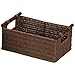 Household Essentials Decorative Woven Baskets Set of 3, Paper Rope with Wood Handles and Metal Frame, Small, Medium and Large, Brown