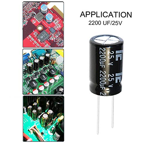 12 Pack 13X20mm 2200uF 25V 2200MFD 25Voltage ±20% Aluminum Electrolytic Capacitors by Howrin - Thumbnail 5