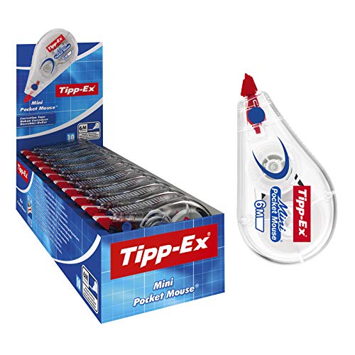 Korrekturroller Mini Pocket Mouse, 6m x 5mm, 10er Pack, Ideal für das Büro, das Home Office oder die Schule