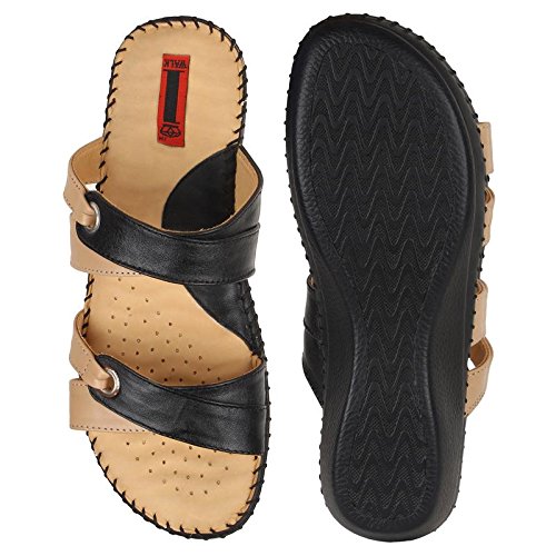 1 walk doctor sole orthotpedics leather casual footwear for women-beige::black