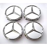 Motorup America Center Caps for Mercedes Benz (Pack of 4) Triple Chrome Plated