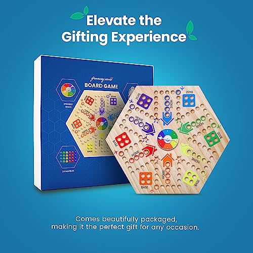 Greenway World Marble Game with Spinning and Rolling Dice, Wahoo