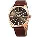 Akribos XXIV Men's Rose-Tone Case with Rose-Tone Accented Gray Dial on Brown Genuine Leather Strap Watch AK945RGBR