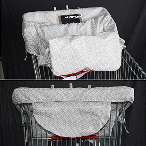 2-in-1 Shopping Cart Cover Mat and High Chair Cover for Baby,Foldable As Bag/Yinuoday Universal Grocery Trolley Cover Cushion Mat with Phone Holder Pocket & Storage Pocket