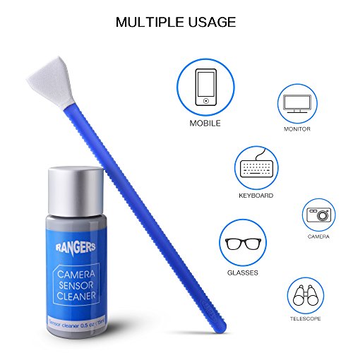 Rangers 12pcs Dry APS-C Sensor Cleaning Swab and 15ml Cleaner Solution for DSLR CCD CMOS Camera, Lens, Glasses. Vacuum Packaging, Lint-free Sterile Fabric